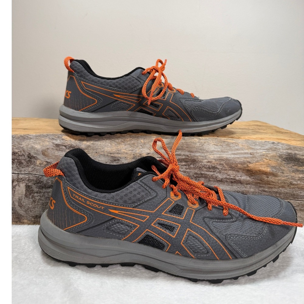 Asics Trail Scout Mens Grey Orange Running Shoes 1011A663 Size 8.5 - Picture 5 of 8